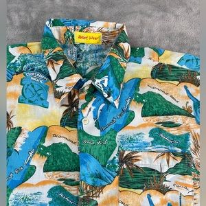 Resort Wear Hawaiian Shirt Men’s L Hawaii Aloha Vacation Button Up Multicolored